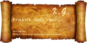 Krajnik Gyöngyi névjegykártya